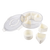 Pizzazz Round 9 Compartment Grazing Box w/ Carry Handles . White plastic container with compartments on a white background