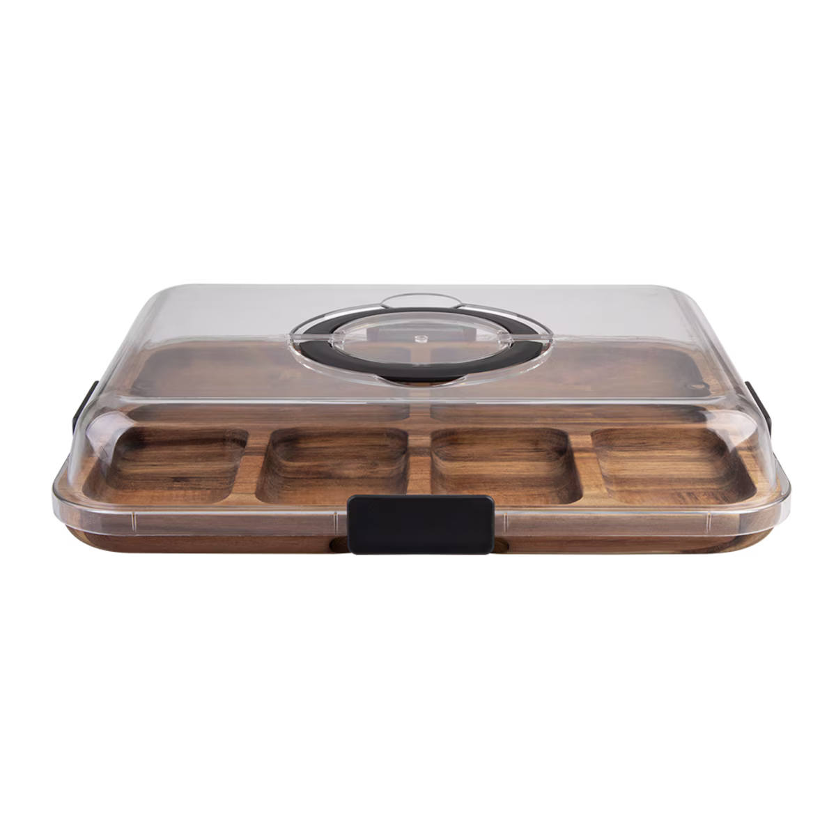 Alfresco Lane Acacia Wood 6 Compartment Rectangular Grazing Platter with Lid