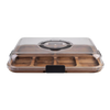 Alfresco Lane Acacia Wood 6 Compartment Rectangular Grazing Platter with Lid