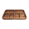 Alfresco Lane Acacia Wood 6 Compartment Rectangular Grazing Platter with Lid