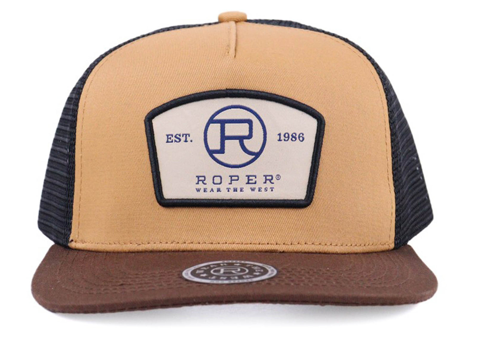 Roper Men's Trucker Cap. Trucker hat with Roper logo on a white background