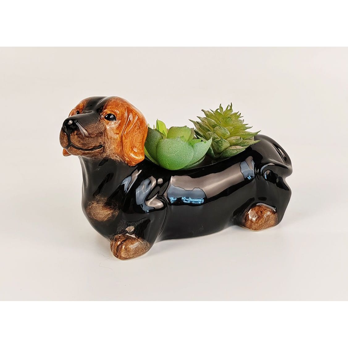 8.5cm Cute Dachshund Planter Brown Urban Products
