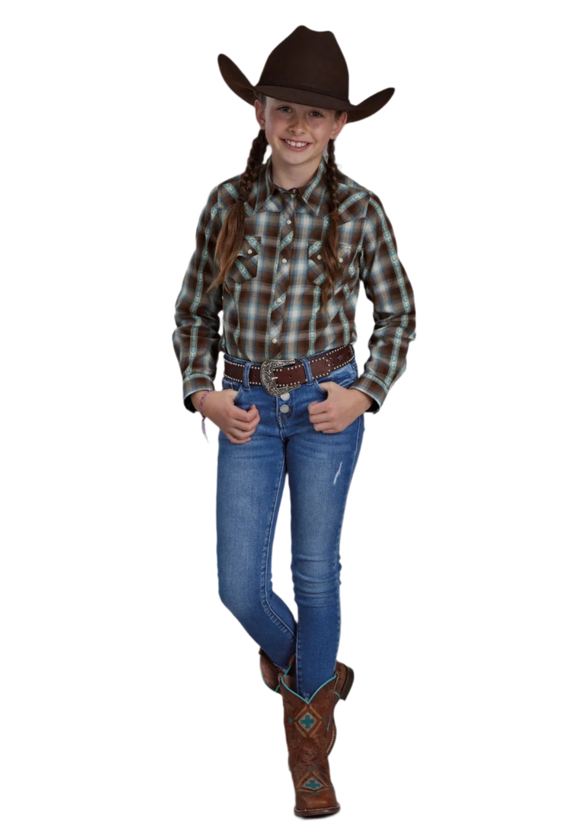 Roper Girl's West Made L/S Western Shirt