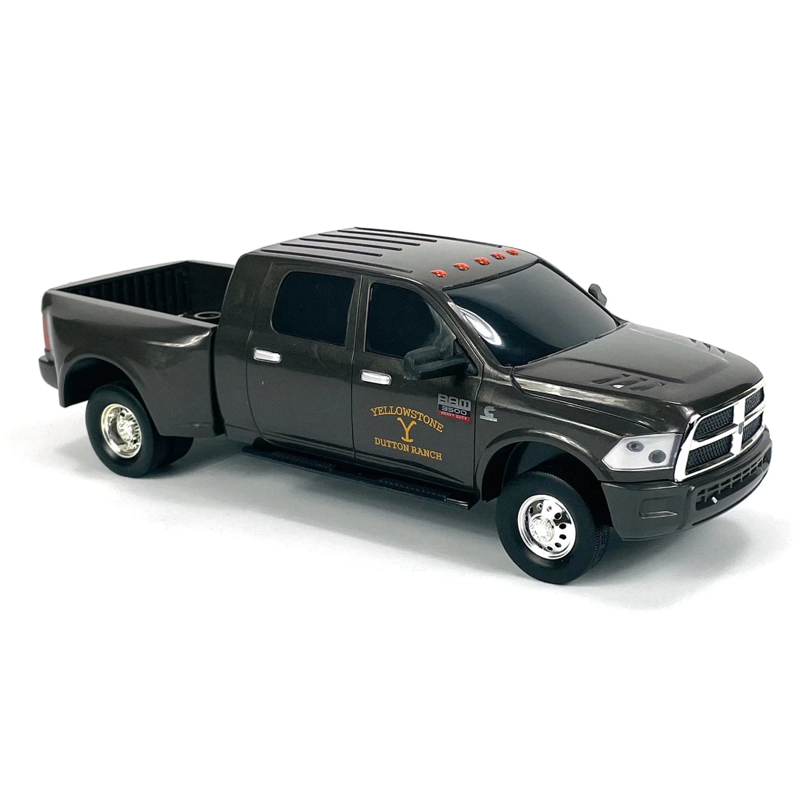 Big Country Toys Yellowstone John Dutton Ram Truck. Black pickup truck model on a white background