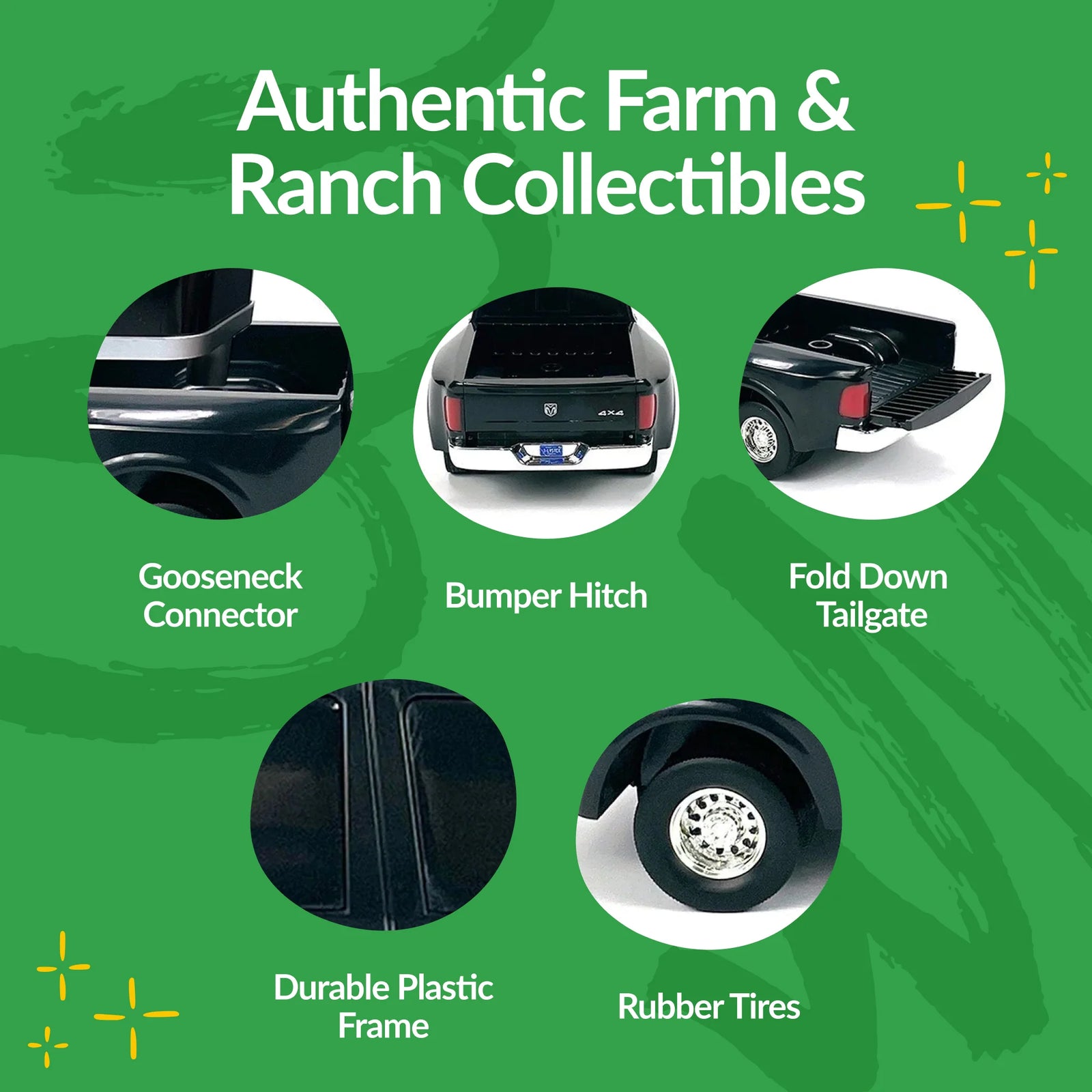 Big Country Toys Yellowstone Kaycee Dutton Truck. Black toy truck on a white background