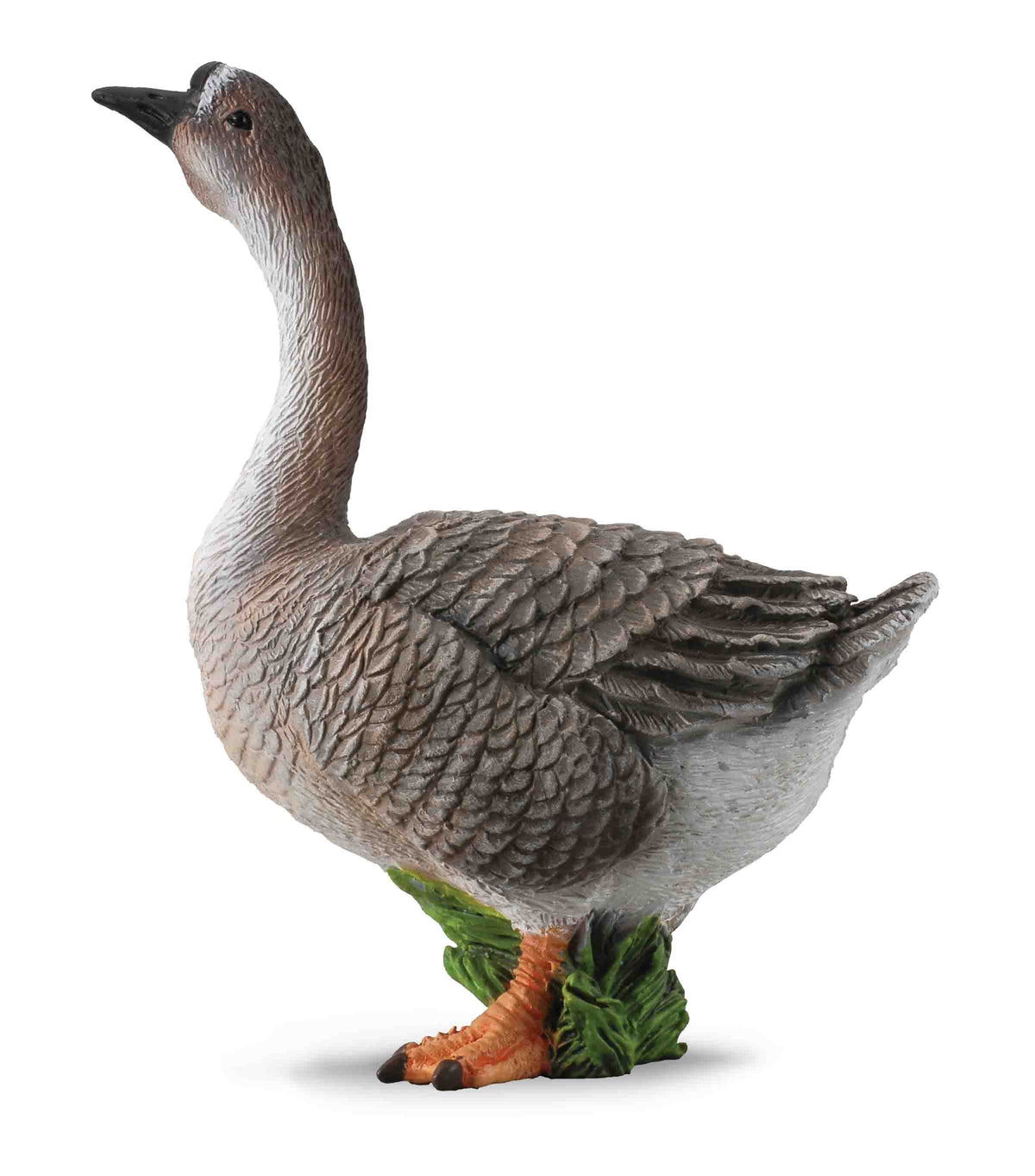 Model of a goose on a white background