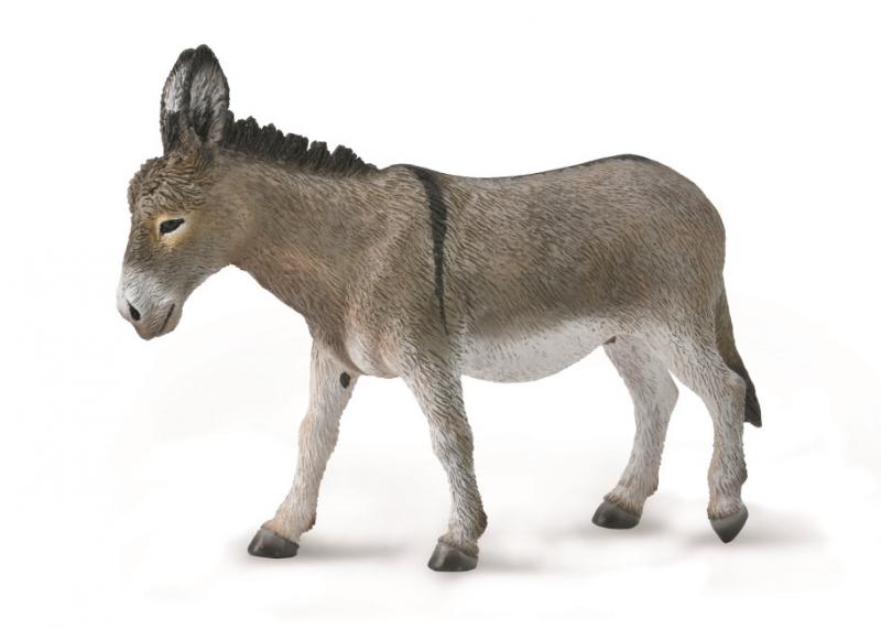 Model of a donkey on a white background