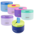Oasis Stainless Steel Double Wall Insulated Food Flask -300mL. Set of colorful 'oasis' containers with lids on a white background