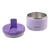 Oasis Stainless Steel Double Wall Insulated Food Flask -300mL. Purple insulated container with a silver lid on a white background