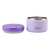 Oasis Stainless Steel Double Wall Insulated Food Flask -300mL. Purple insulated food container with silver lid on a white background