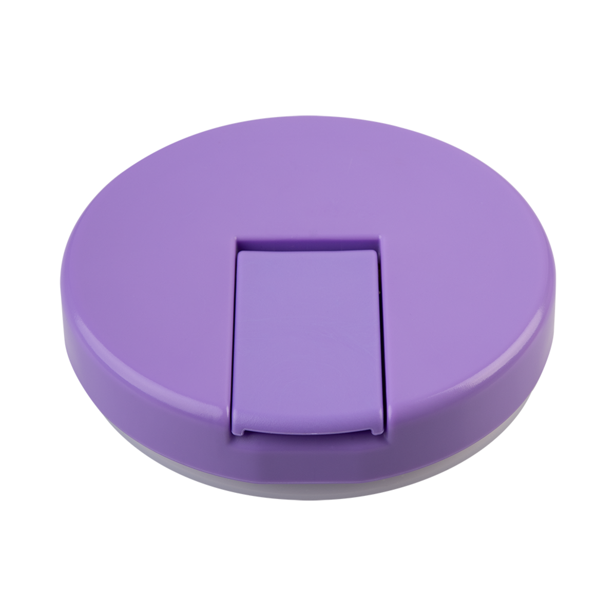 Oasis Stainless Steel Double Wall Insulated Food Flask -300mL. Purple round object with a rectangular cutout on a white background
