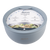 Oasis Stainless Steel 2.8 L Double Wall Salad Bowl with Lid. Gray planter with 'Oasis' branding on a white background