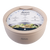 Oasis Stainless Steel 2.8 L Double Wall Salad Bowl with Lid. Beige salad bowl with 'Oasis' branding and salad image on a white background