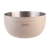 Oasis Stainless Steel 2.8 L Double Wall Salad Bowl with Lid. Beige and silver bowl with 'oasis' branding on a white background