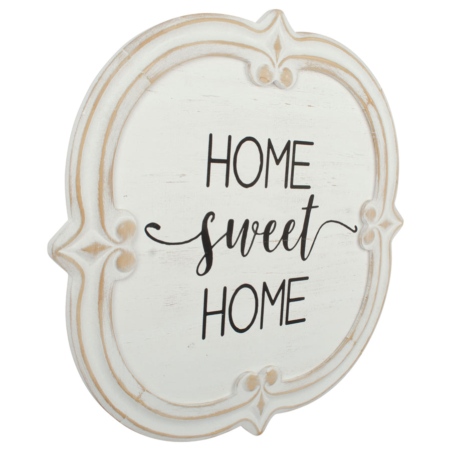 Home Sweet Home Wall Art. Decorative sign with 'Home sweet home' text on a white background