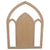 Arch ‘Family Makes Home’ Wall Art. Wooden arch-shaped frame on a white background