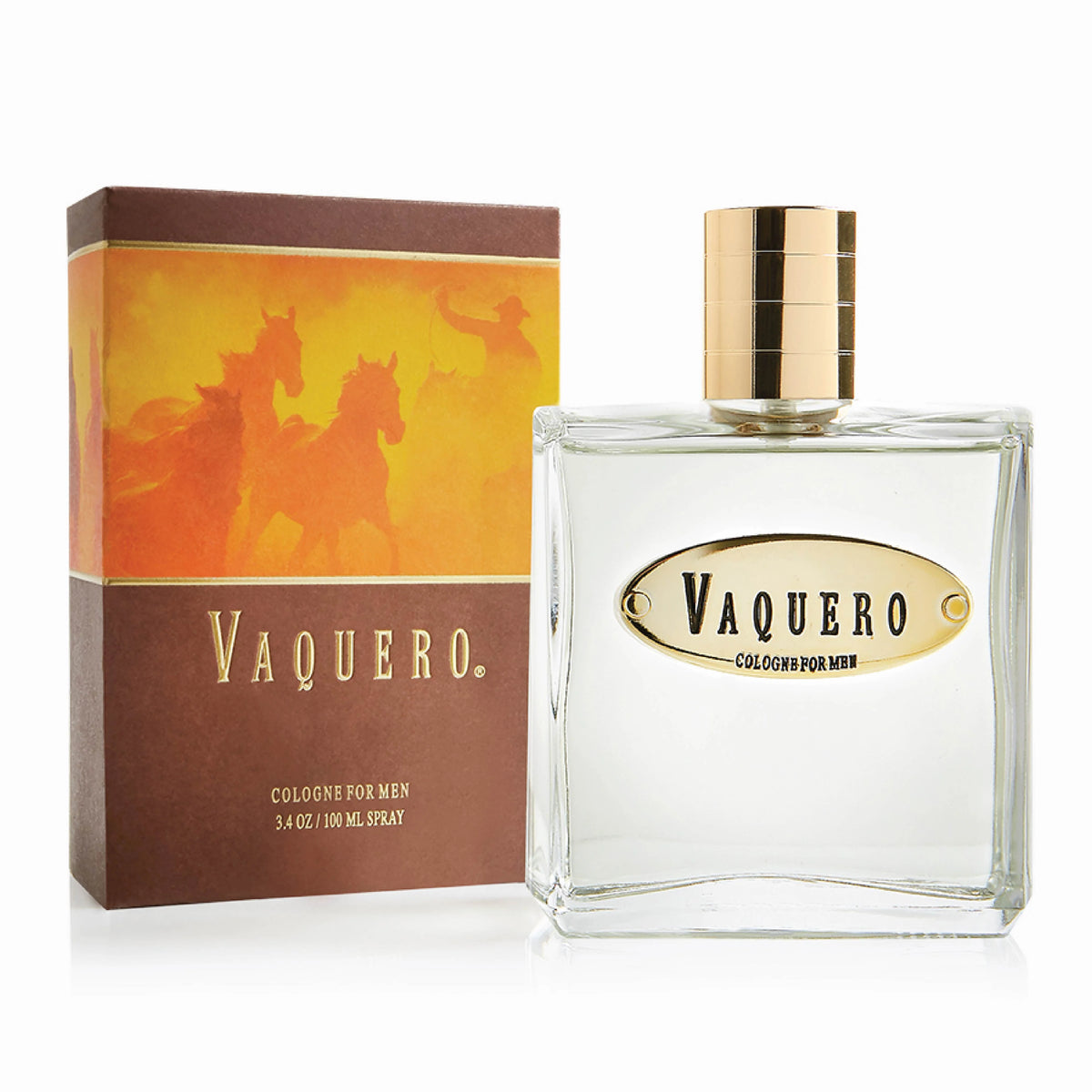 Tru Western Men&#39;s Vaquero Eau De Cologne. Vaquero cologne bottle and packaging on a white background