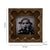 Designer Photo Frame. Wooden photo frame with a black and white photo of a child, showing dimensions on a white background.