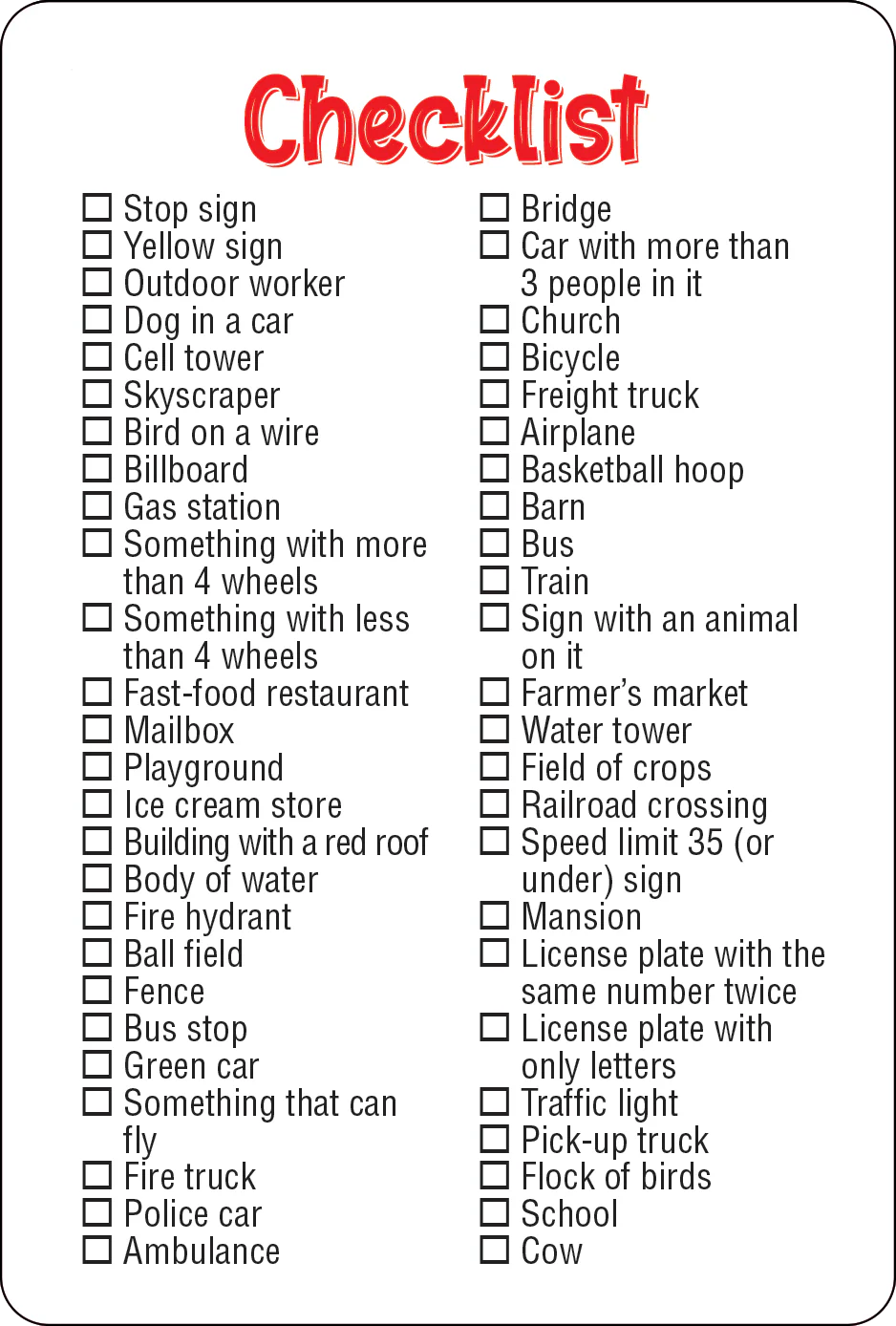 Travel Seek-and-Find Scavenger Hunt Cards