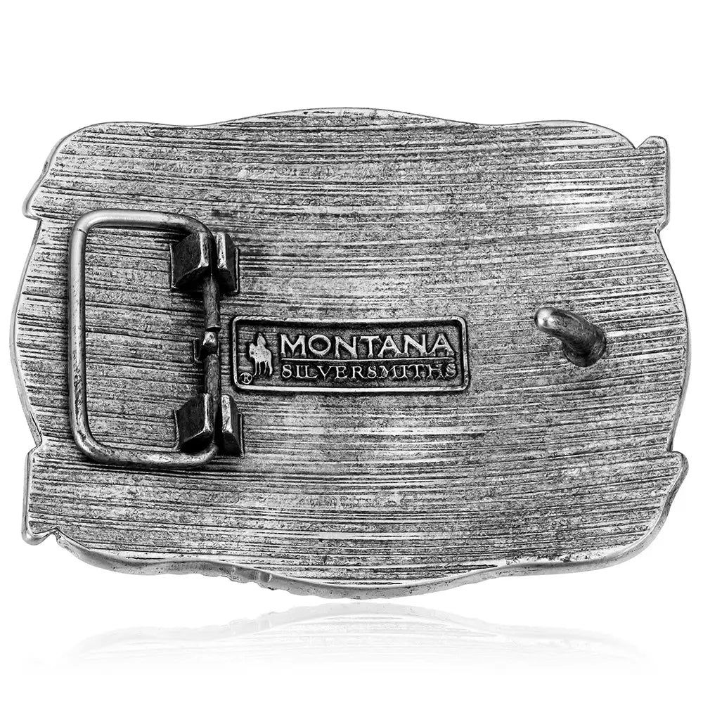 Montana Silversmiths Pointing West Longhorn Attitude Buckle Montana Silversmiths