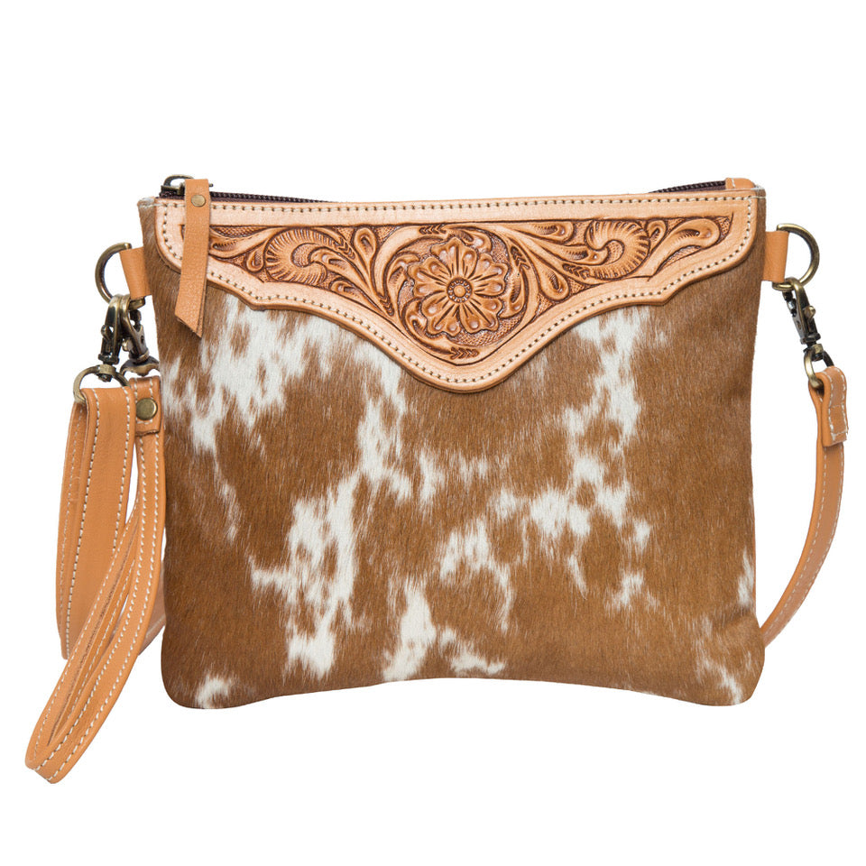 Costa Rica Tooling Leather Cowhide Clutch Bag