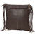 Chillan Tooling Leather Cowhide Sling Bag with Playing Cards Paint Highlight. A woman holding a bag with a cowhide pattern in a sunny outdoor setting.