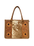Cowhide Sunflower Tooling Leather Big Bag. Handbag with floral tooled leather design and cowhide pattern on a white background