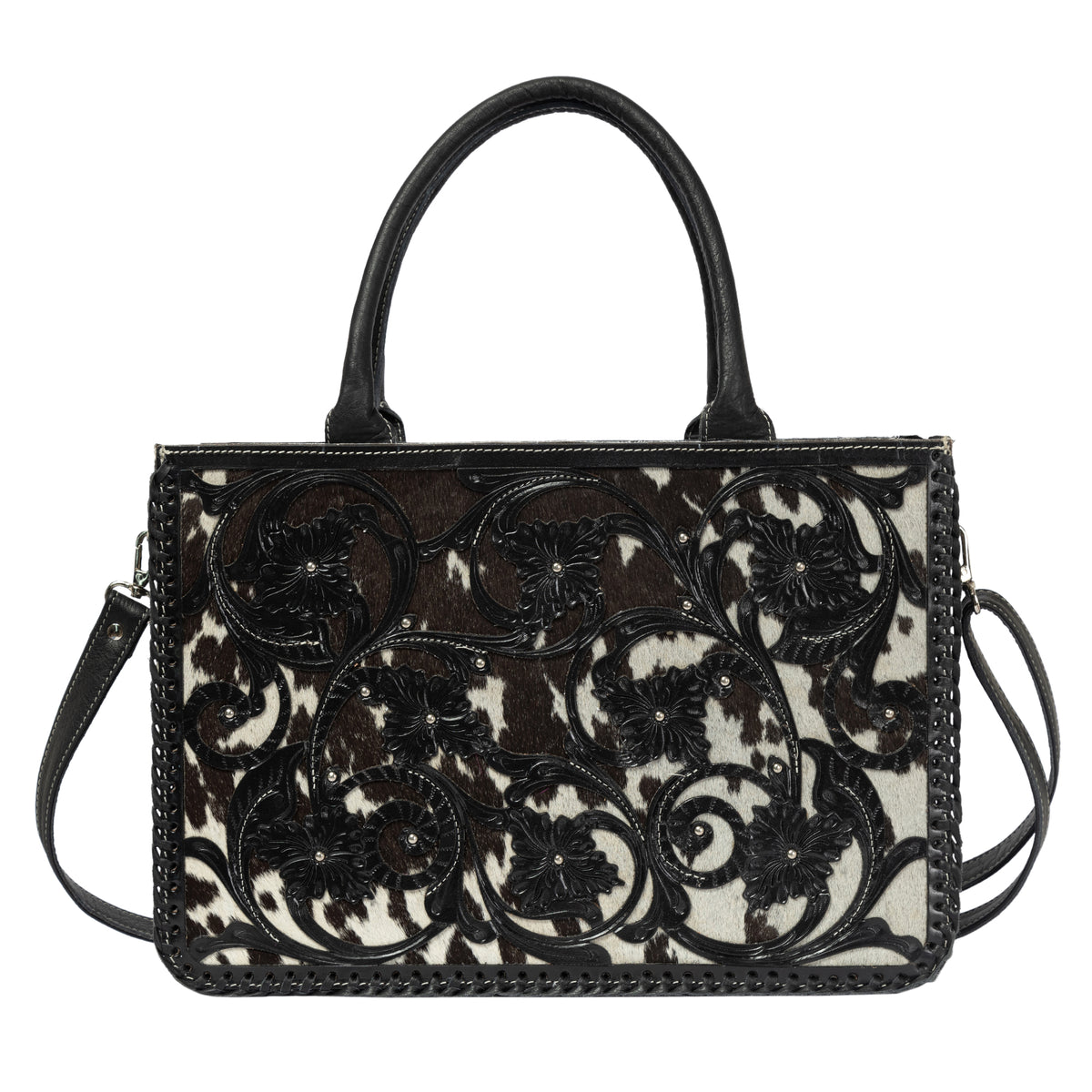 Sicily Cowhide Big Bag with Tooled Cutwork