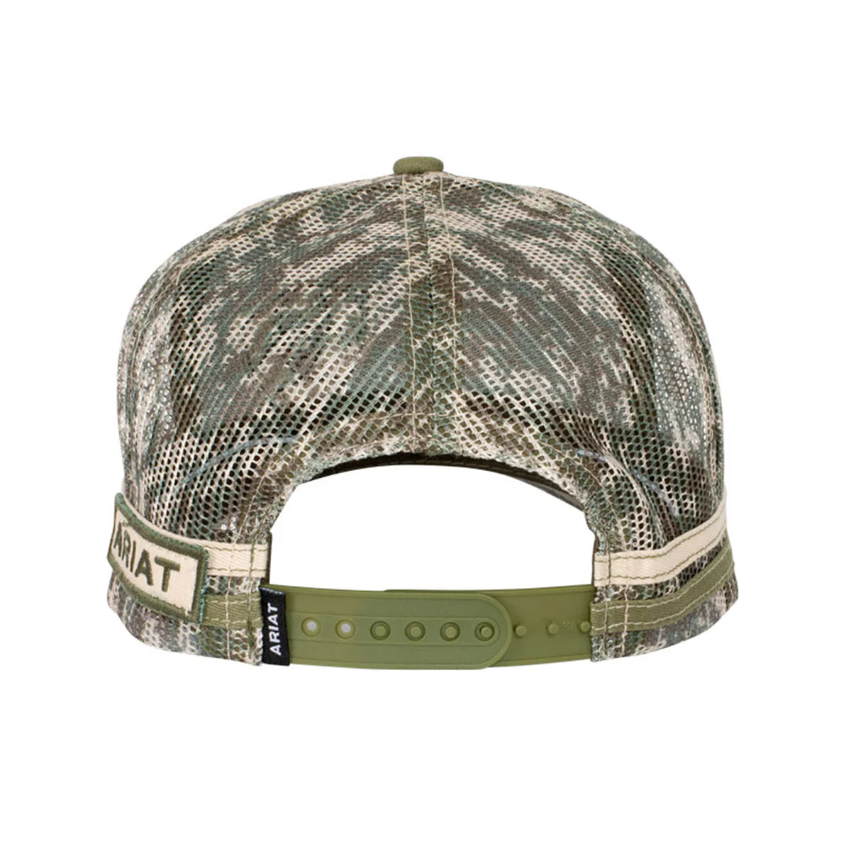 Camouflage baseball cap with Ariat logo on a white background