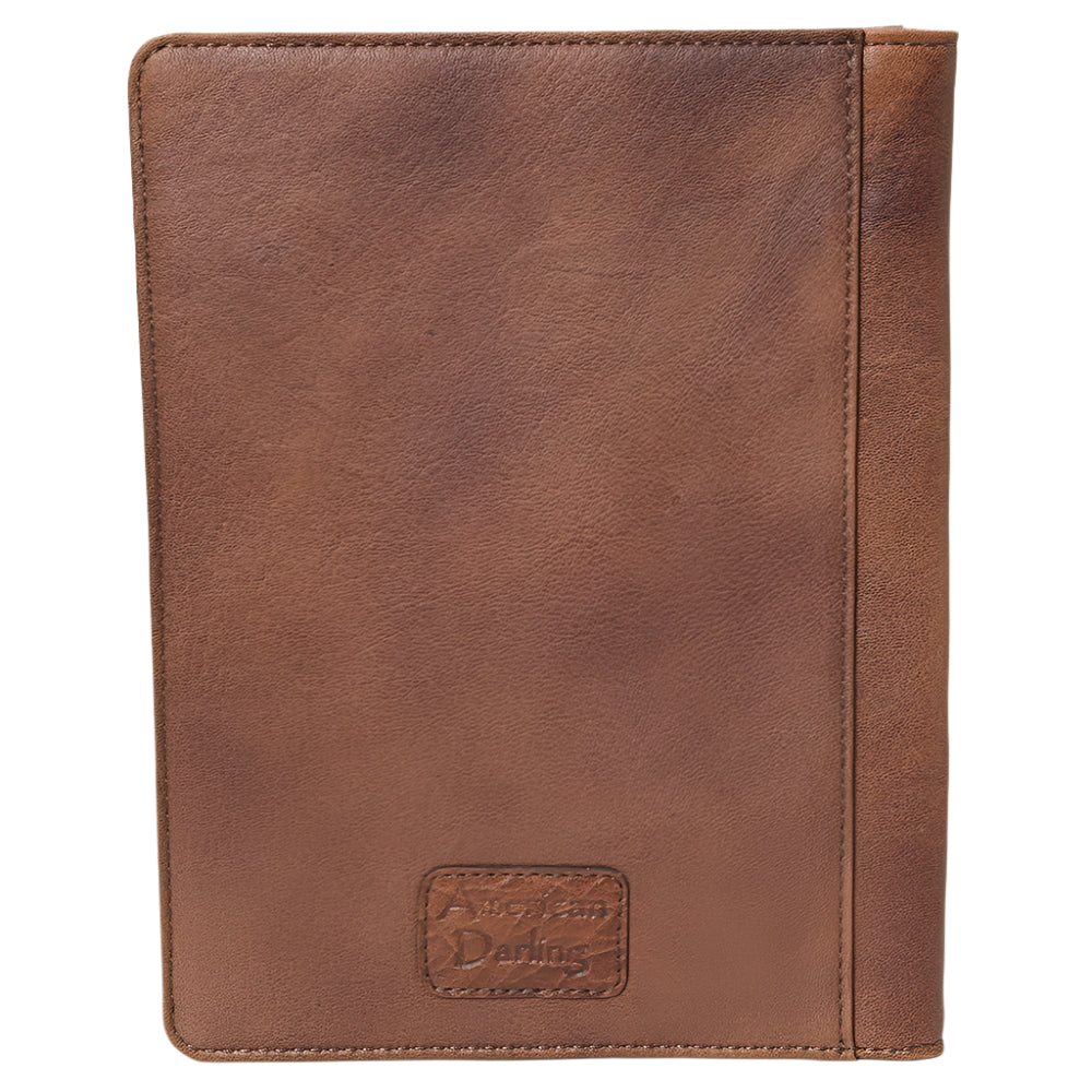 American Darling Brown leather journal cover with a visible brand logo on a white background