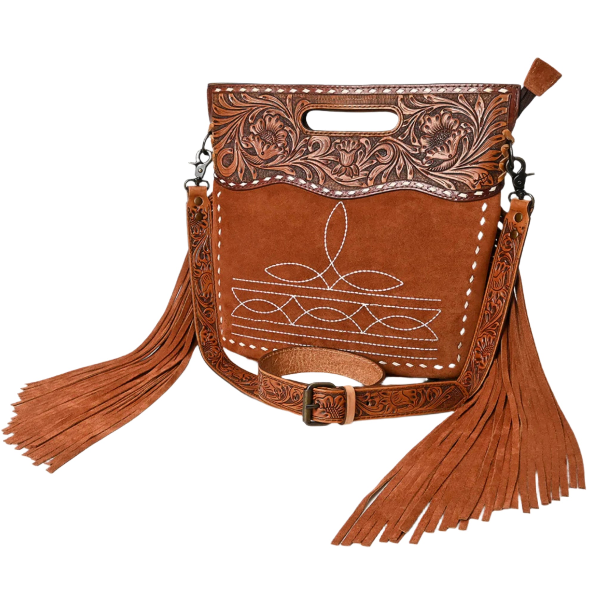 American Darling Women's Suede Tooled Handbag
