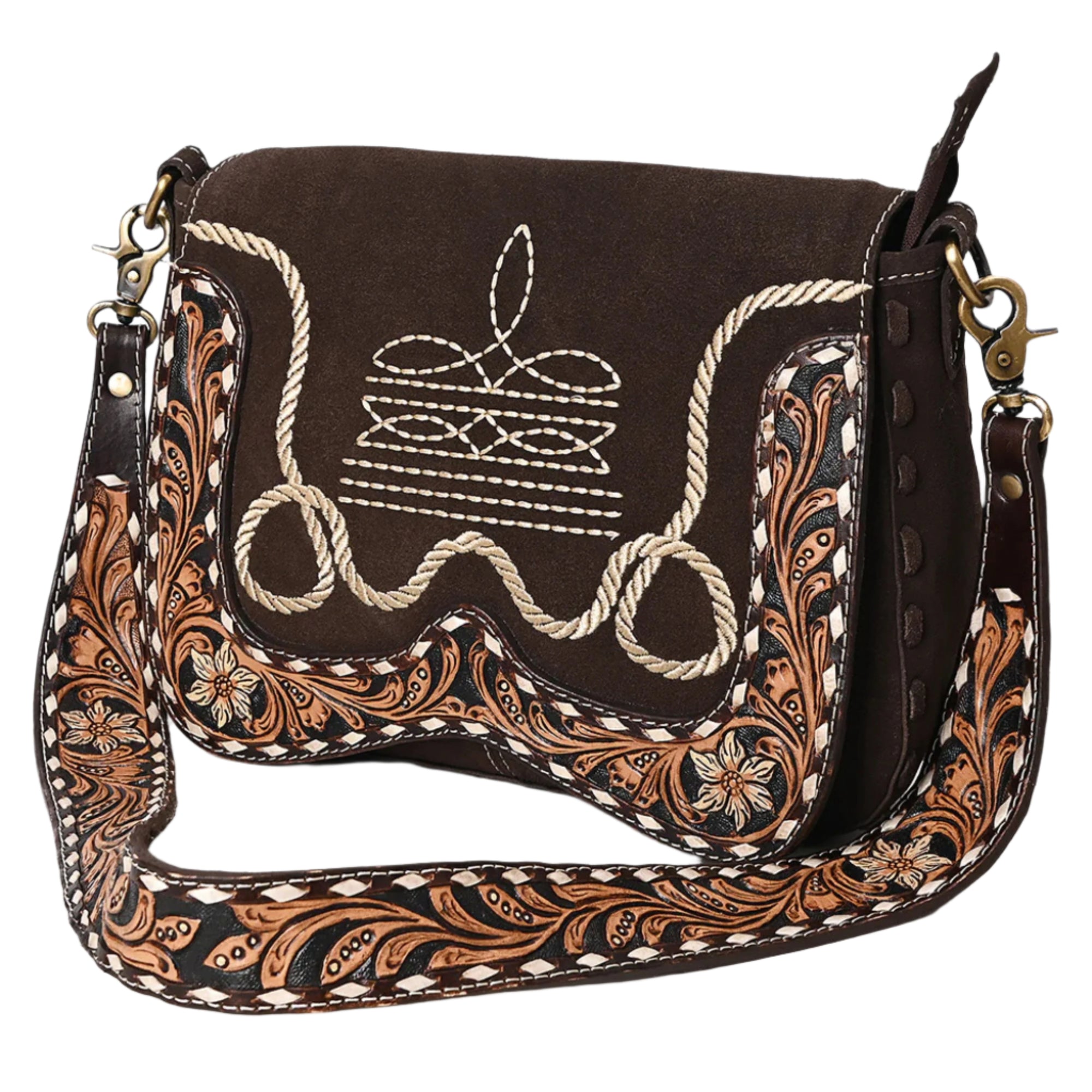 American Darling Women's Bucks Stitched Crossbody Handbag