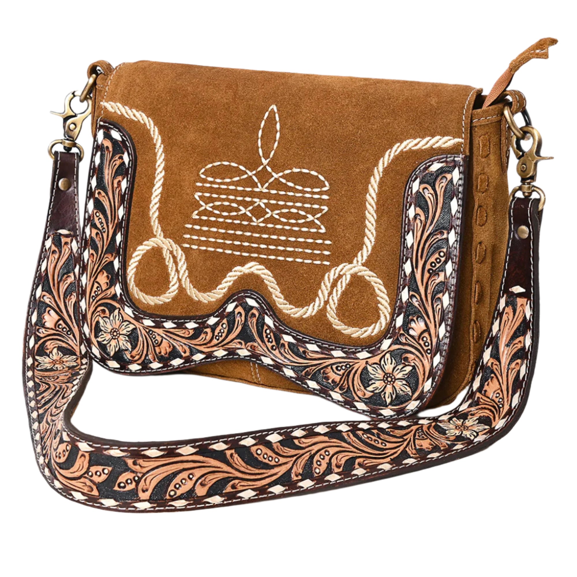 American Darling Women's Bucks Stitched Crossbody Handbag