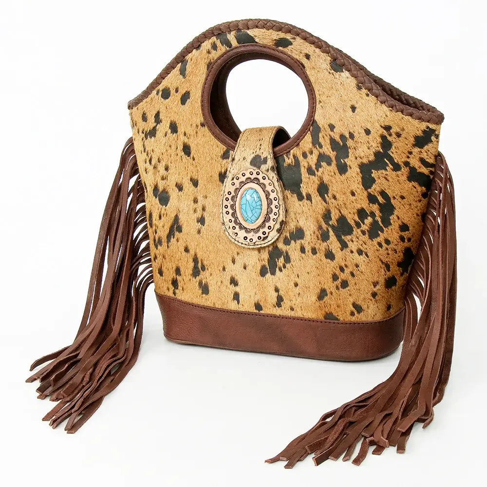 American Darling Women's Hide & Tassel Bucket Handbag