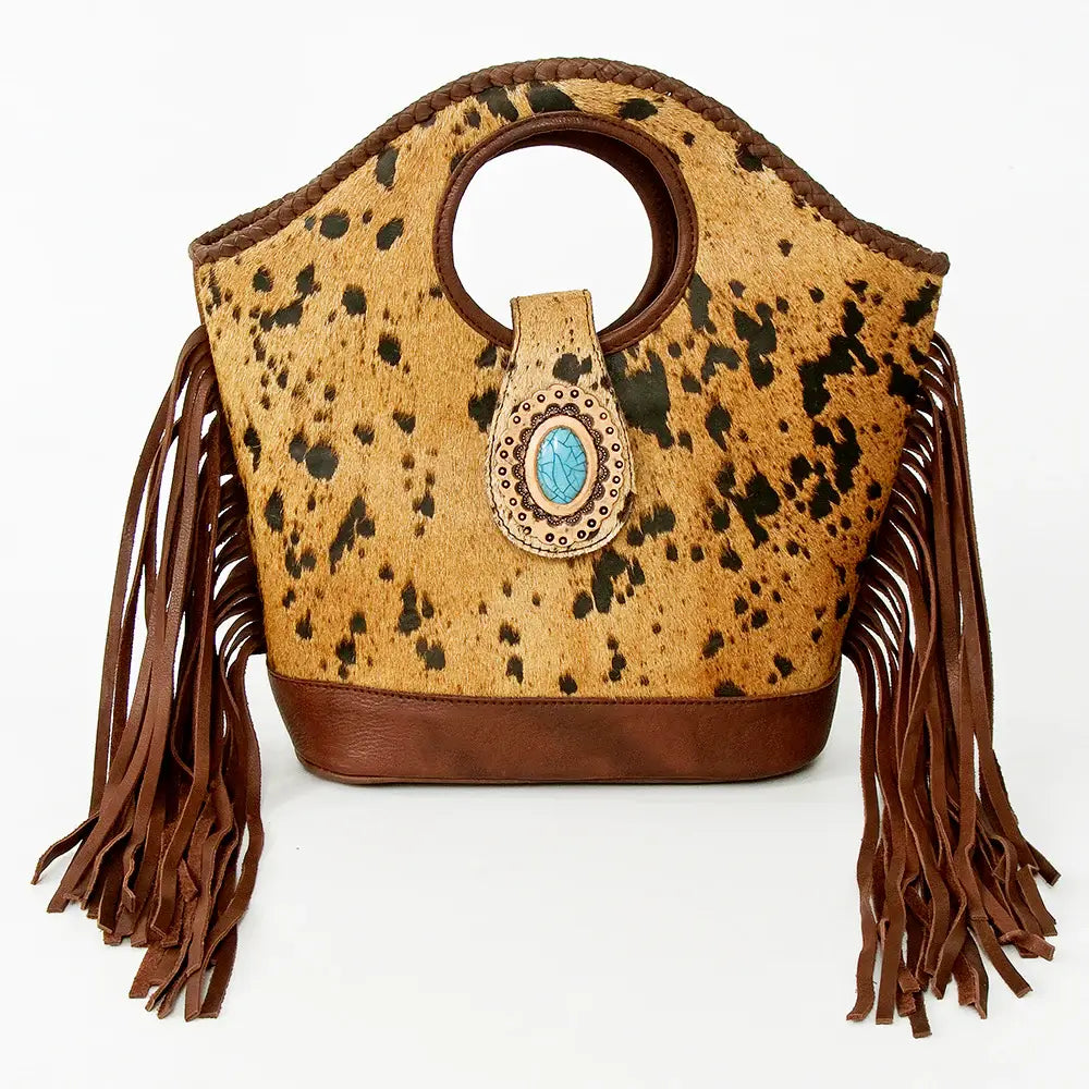 American Darling Women's Hide & Tassel Bucket Handbag