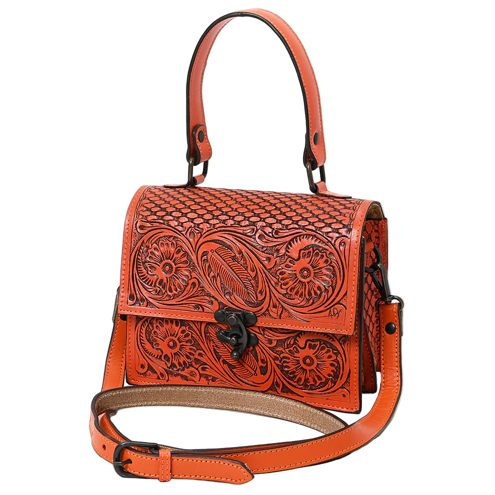 American Darling Tooled Floral Western Satchel