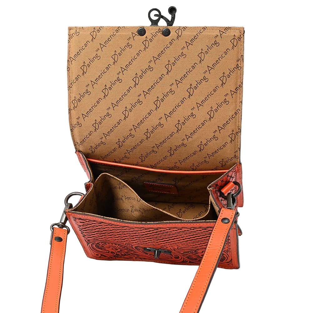 American Darling Tooled Floral Western Satchel