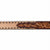 American Darling brown leather western belt with intricate floral patterns and a silver buckle on a white background
