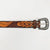 American Darling Brown leather western belt with braided design and silver buckle on a white background