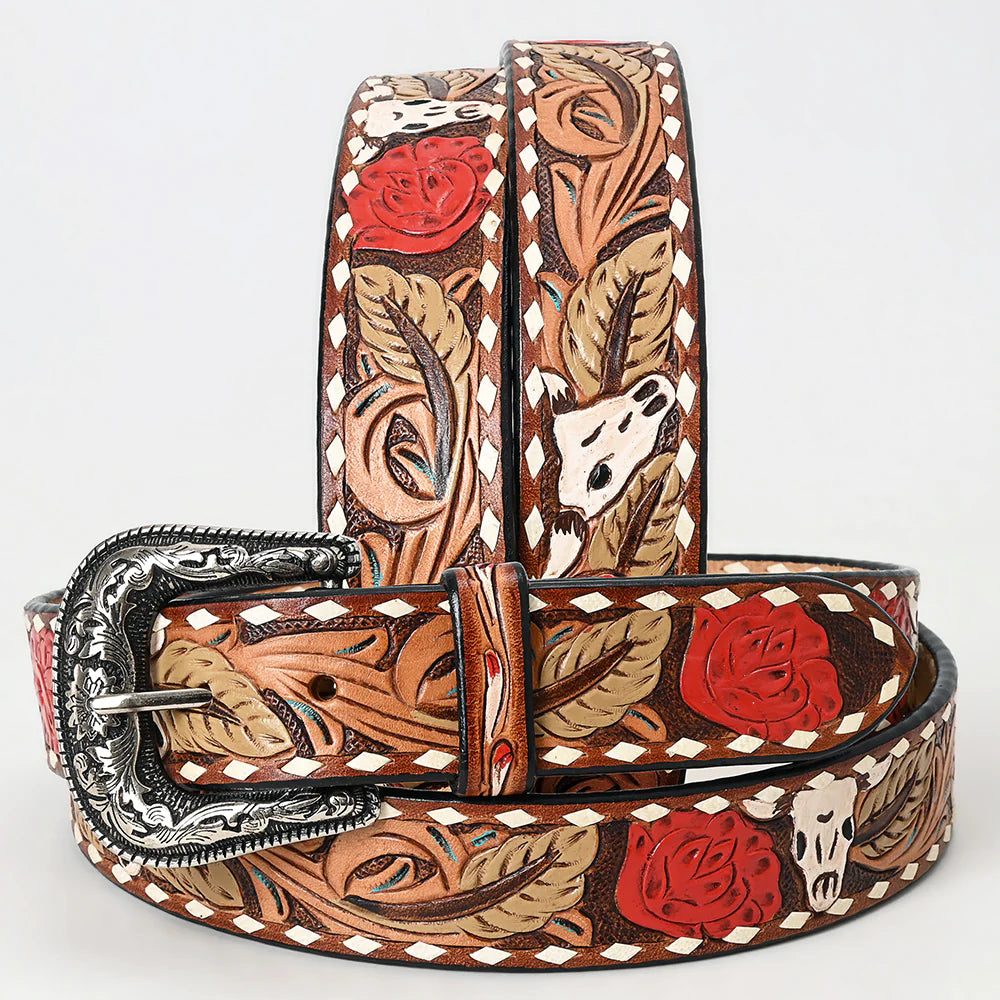 American Darling Women's Tooled Roses Belt