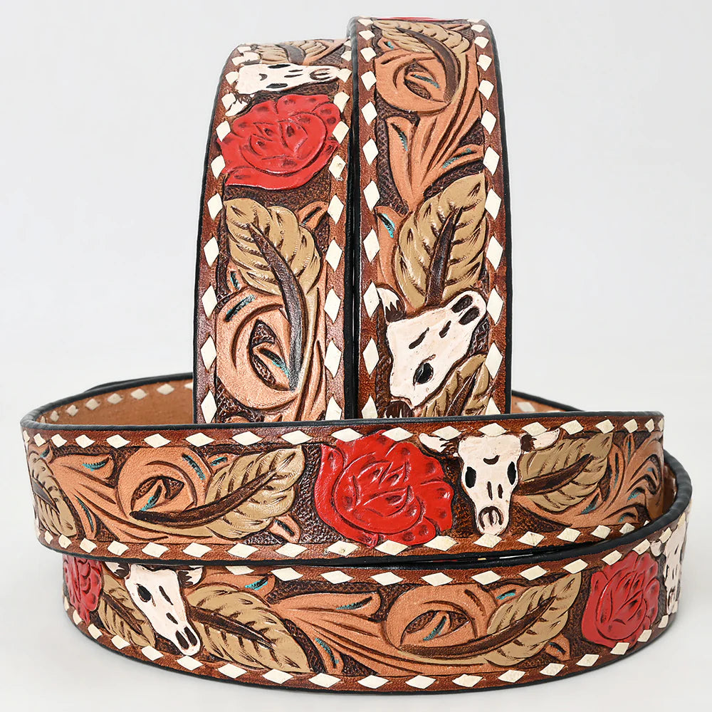 American Darling Women's Tooled Roses Belt