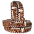 American Darling decorative western leather belt with intricate patterns and a silver buckle on a white background
