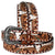 American Darling decorative western leather belt with intricate patterns and a silver buckle on a white background