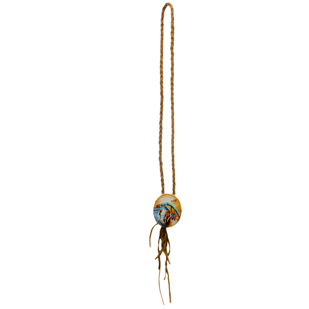 American Darling western handpainted leather necklace on a white background