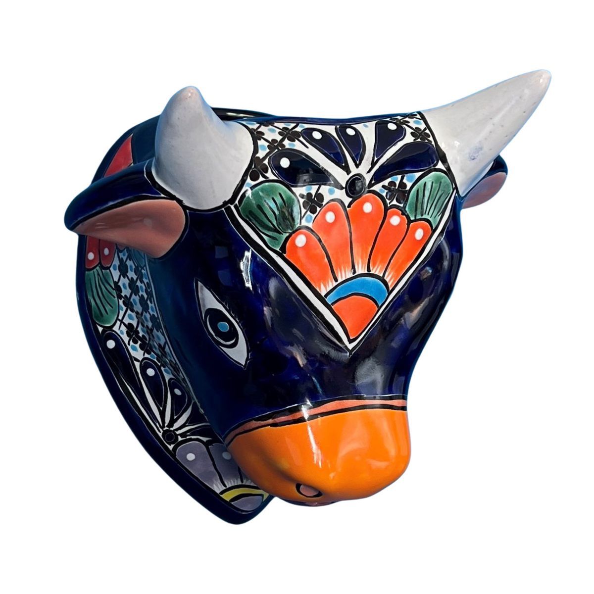Rustico Mexicano Talavera Bull Head Planter Rustico Mexicano