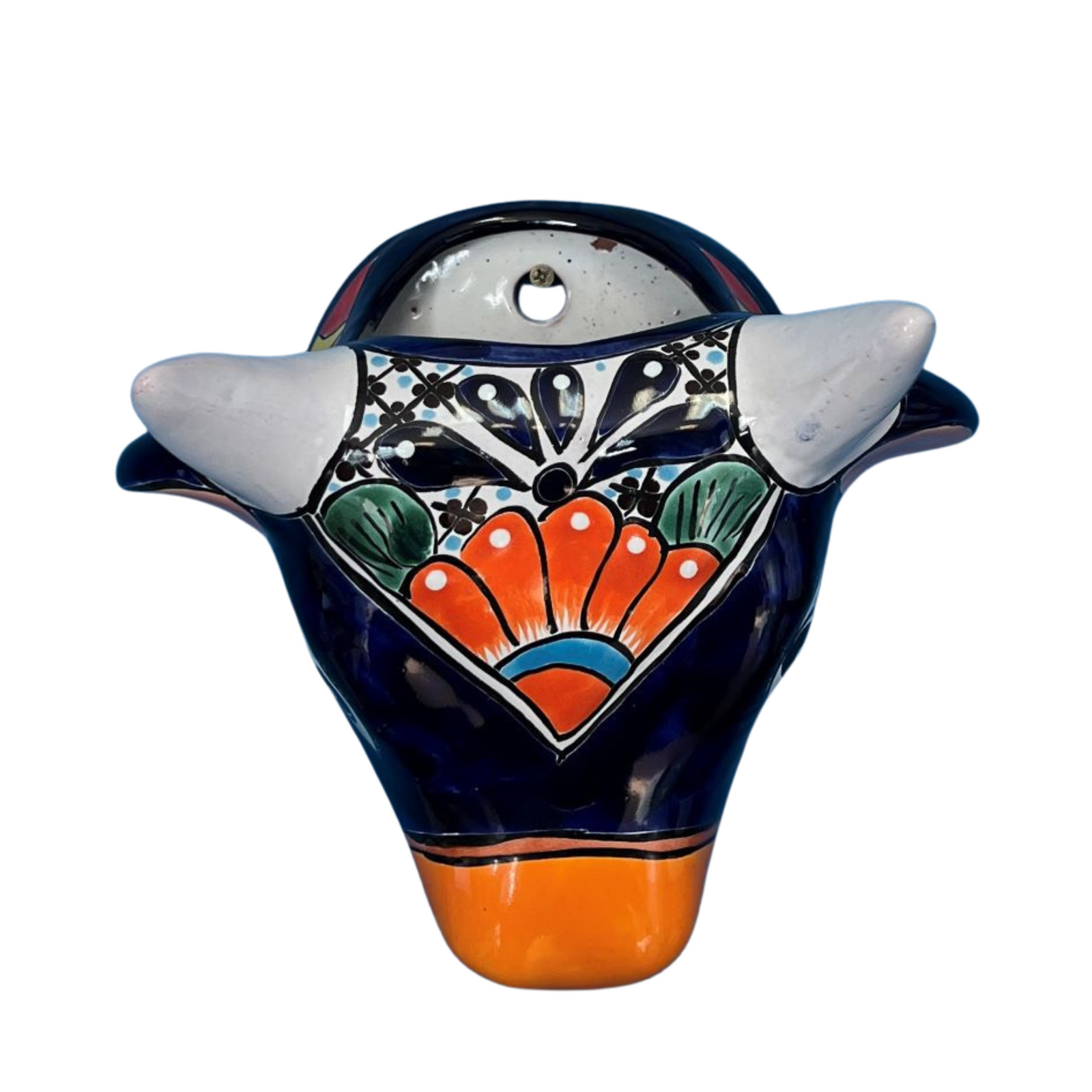 Rustico Mexicano Talavera Bull Head Planter Rustico Mexicano