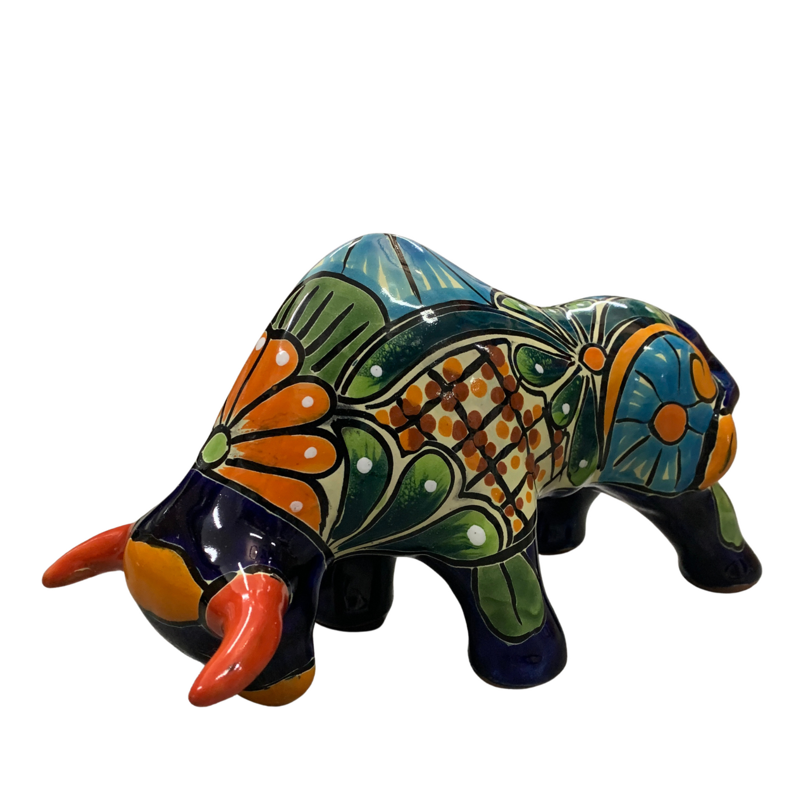 Rustico Mexicano Talavera Bull Figure Rustico Mexicano