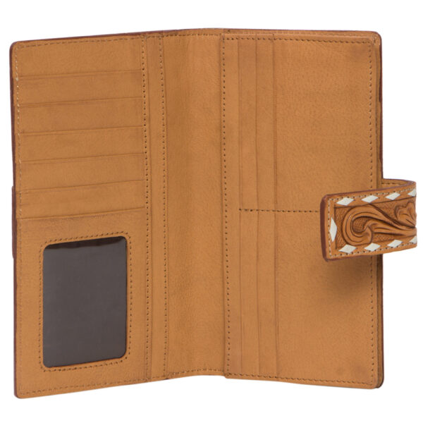 Women's Manta Tooling Leather Slim Button Wallet