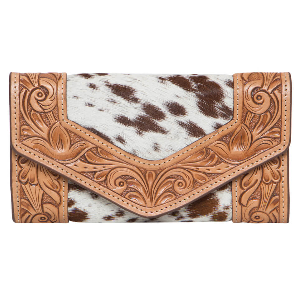 Women's Tooling Trifold Cowhide Wallet