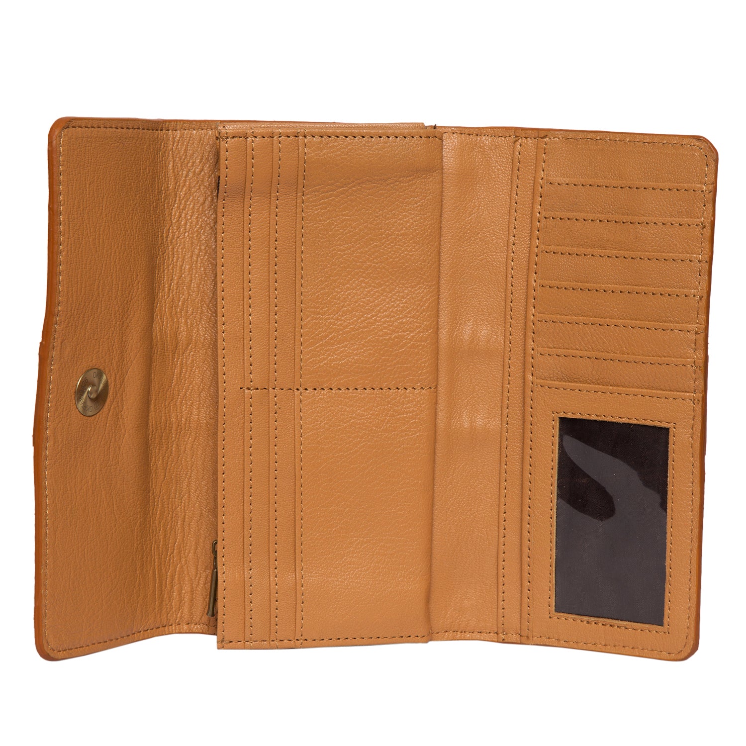 Women's Hand Painted Tooling Leather Trifold Wallet